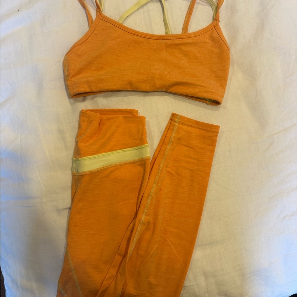 Vibrant Orange Women's Leggings Set